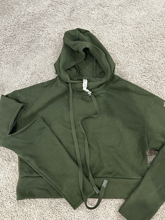 ALO Yoga Tops - ALO Olive Green Women's Hooded Sweatshirt
